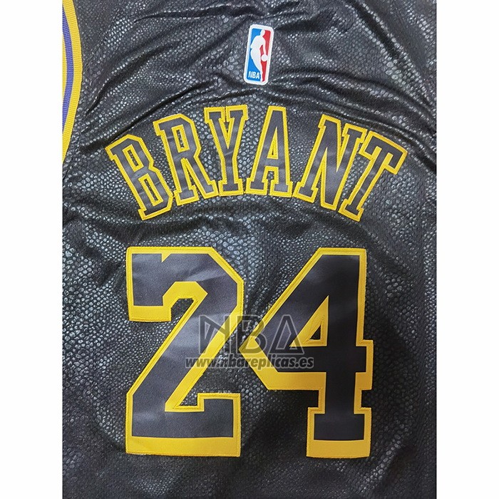 Camiseta Los Angeles Lakers Kobe Bryant NO 24 Crenshaw Black Mamba Negro